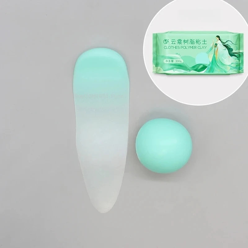 Bendable Resin Clay for DIY Dolls & Character Crafting (12 Colors, 200g)