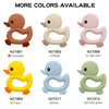 Adorable Duck Silicone Baby Teether with Clip