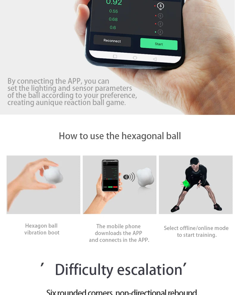 Smart Reaction Training Ball with App Control