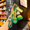Crochet Badminton Keychain - Cute Knitted Sports Bag Charm