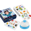 A box and several cards of an Animal Memory Match Card Game for Kids & Family with a lid.