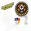 Alphabet Chessboard game featuring black and orange pieces and a central square card.