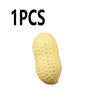 One yellow squishy toy resembling a peanut, used for stress relief or fidgeting.