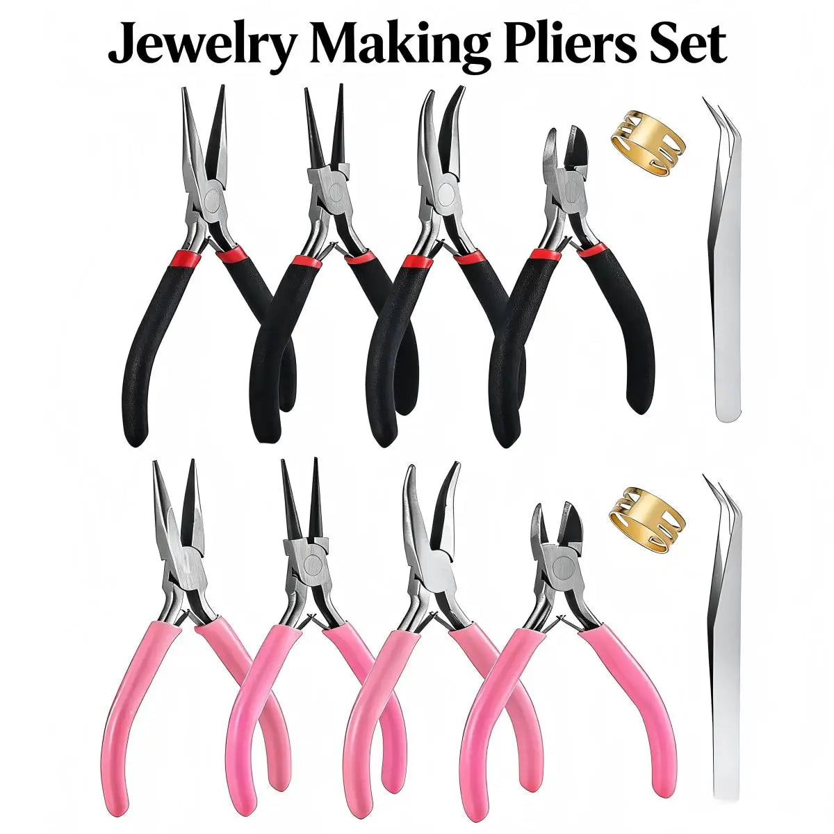 Complete Jewelry Making Tool Set with Pliers and Ring Sizer