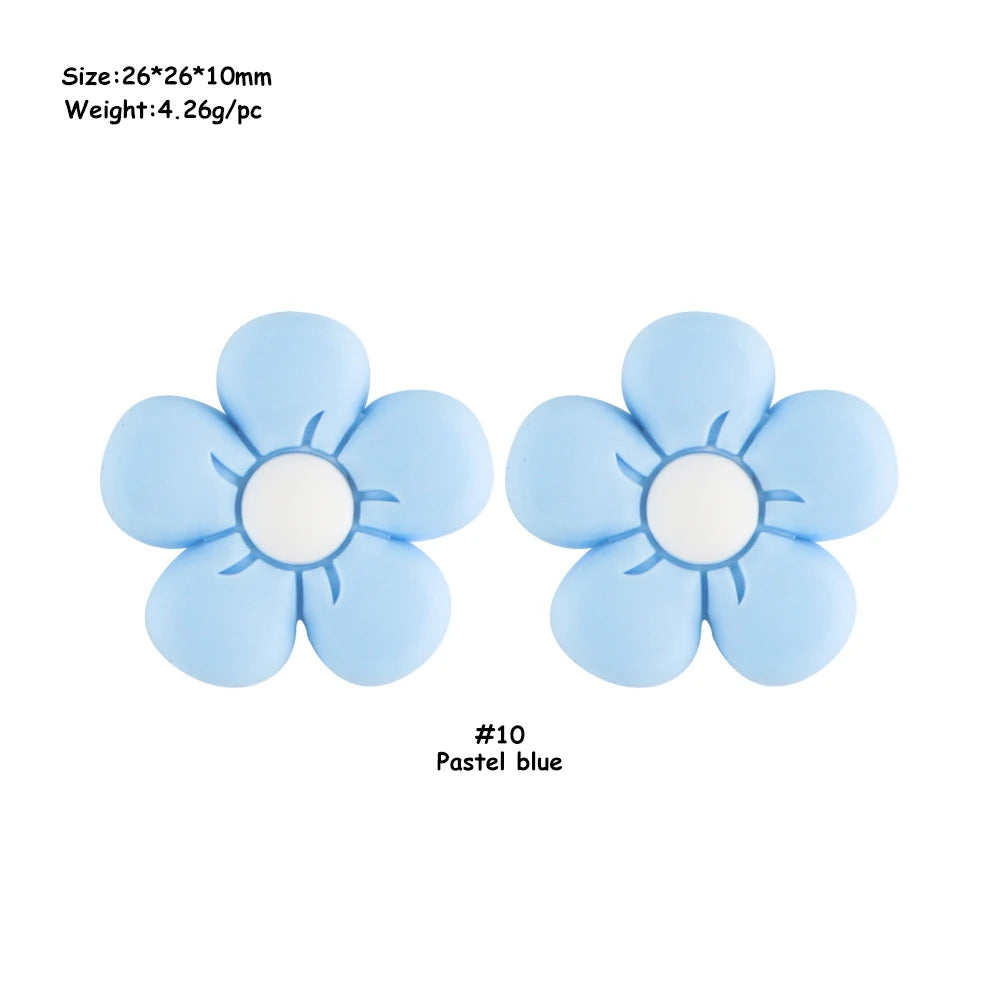 Colorful Silicone Flower Beads for Jewelry Making