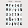 A grid of 30 temporary tattoos per pack featuring various animal and nature designs.