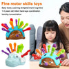 A set of colorful hedgehog fine motor skills toys for baby early learning and hand-eye coordination training.