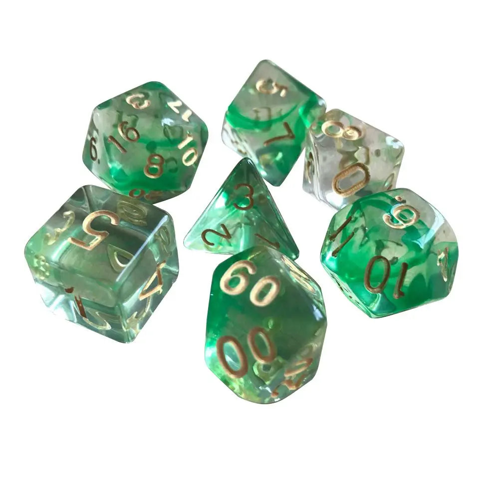 7-Piece Polyhedral Dice Set with Dual-Color Design for RPG and Tabletop Games