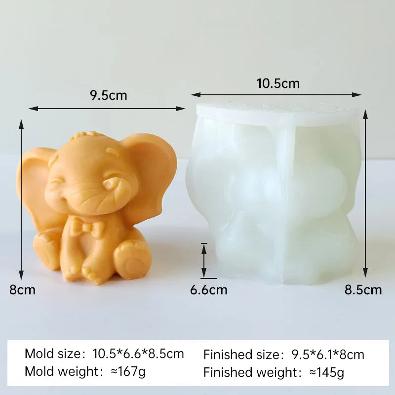 Cartoon Elephant Silicone Mold for Candles, Soap & Resin Crafts