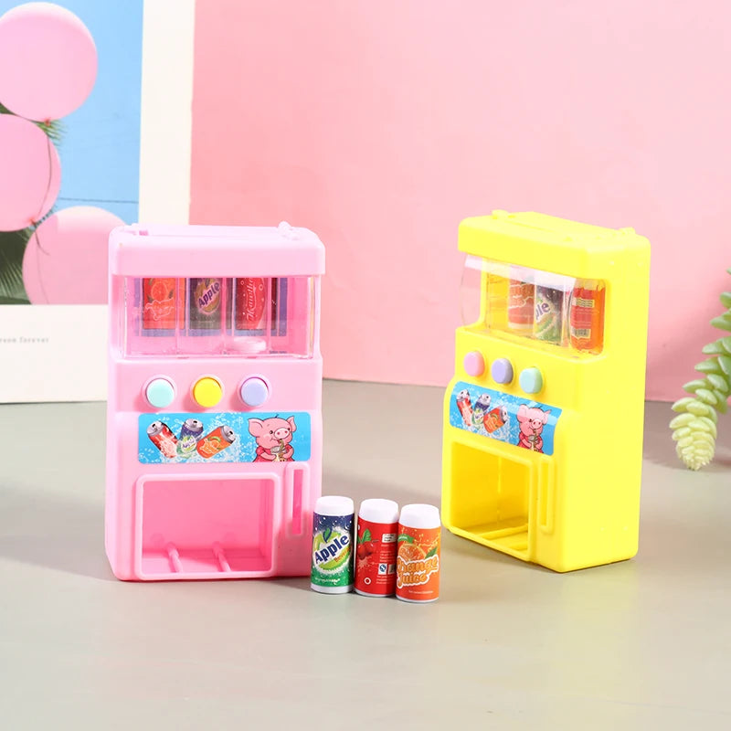 Kids Interactive Vending Machine Toy with Mini Drinks and Coins