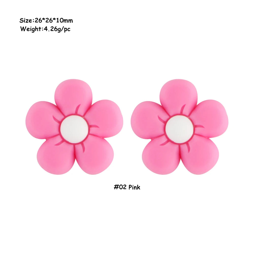 Colorful Silicone Flower Beads for Jewelry Making