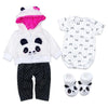 Panda Baby Doll Outfit Set for 18-20 Inch Reborn Dolls