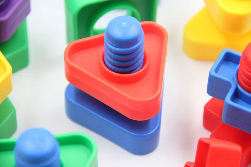 Screw Building Blocks Set – Montessori Nut & Bolt Shape Toys for Kids