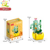 A set of 84 flower and succulent building blocks in various shades of green and yellow for desktop plant decor.