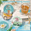 Set of eight upgraded diamond painting coasters with metal holders and cork mats for heat and cold resistance