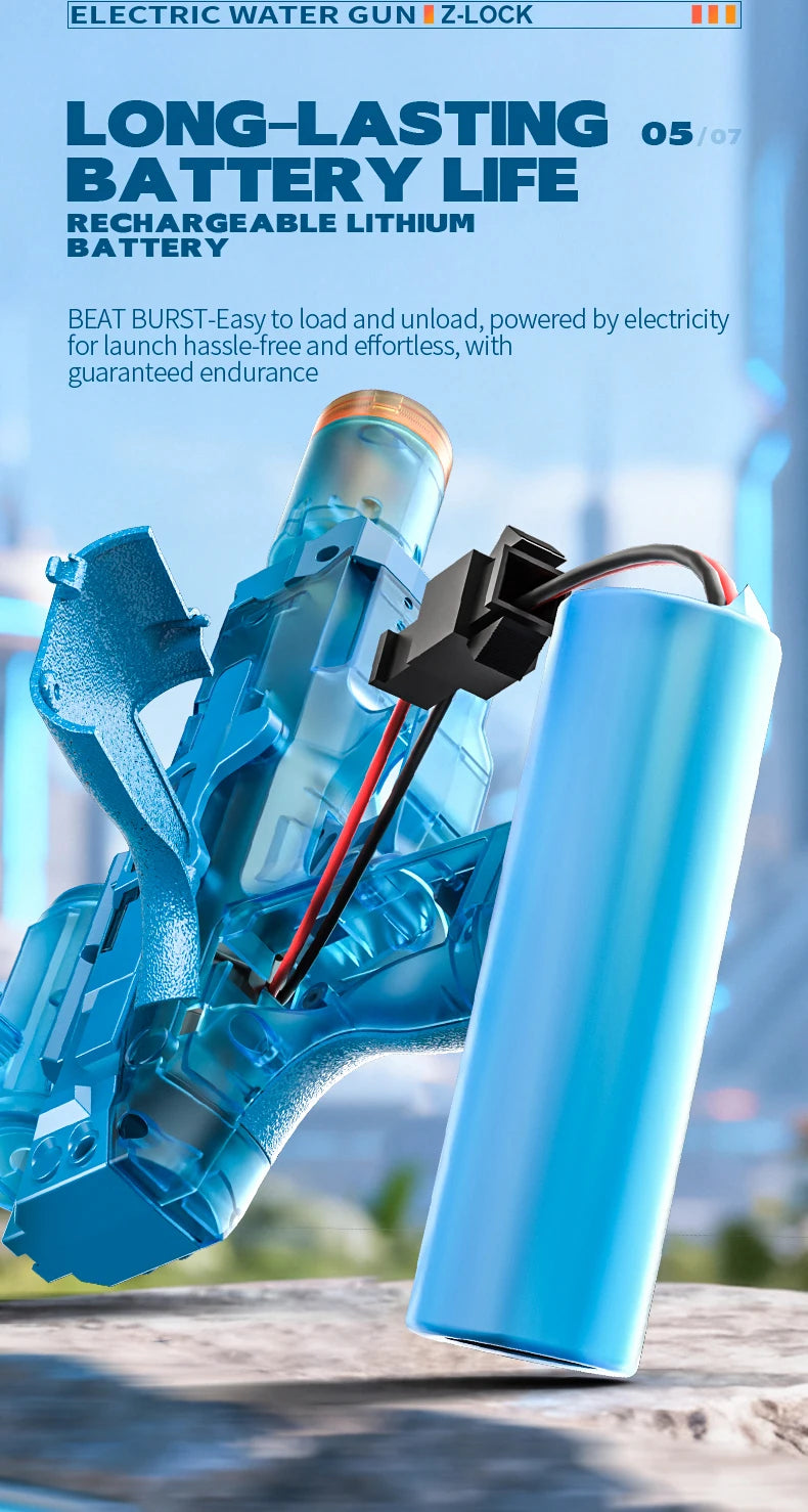 Electric Water Gun with Recoil Effect & Sensor Lights
