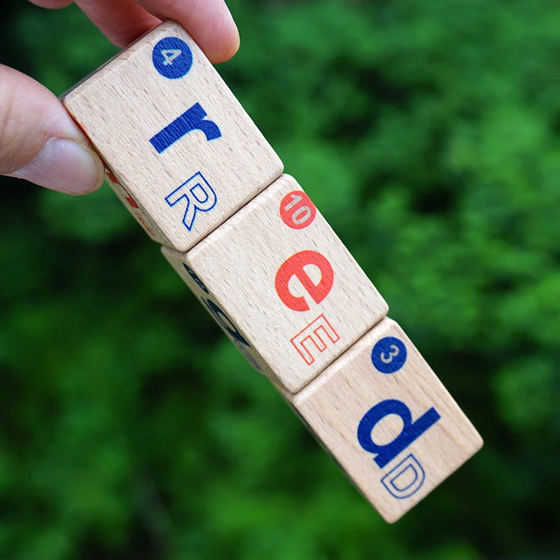 Wooden Magnetic Alphabet Blocks for Phonics and Spelling