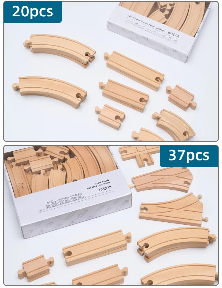 Wooden Train Track Expansion Set – Compatible with All Major Brands