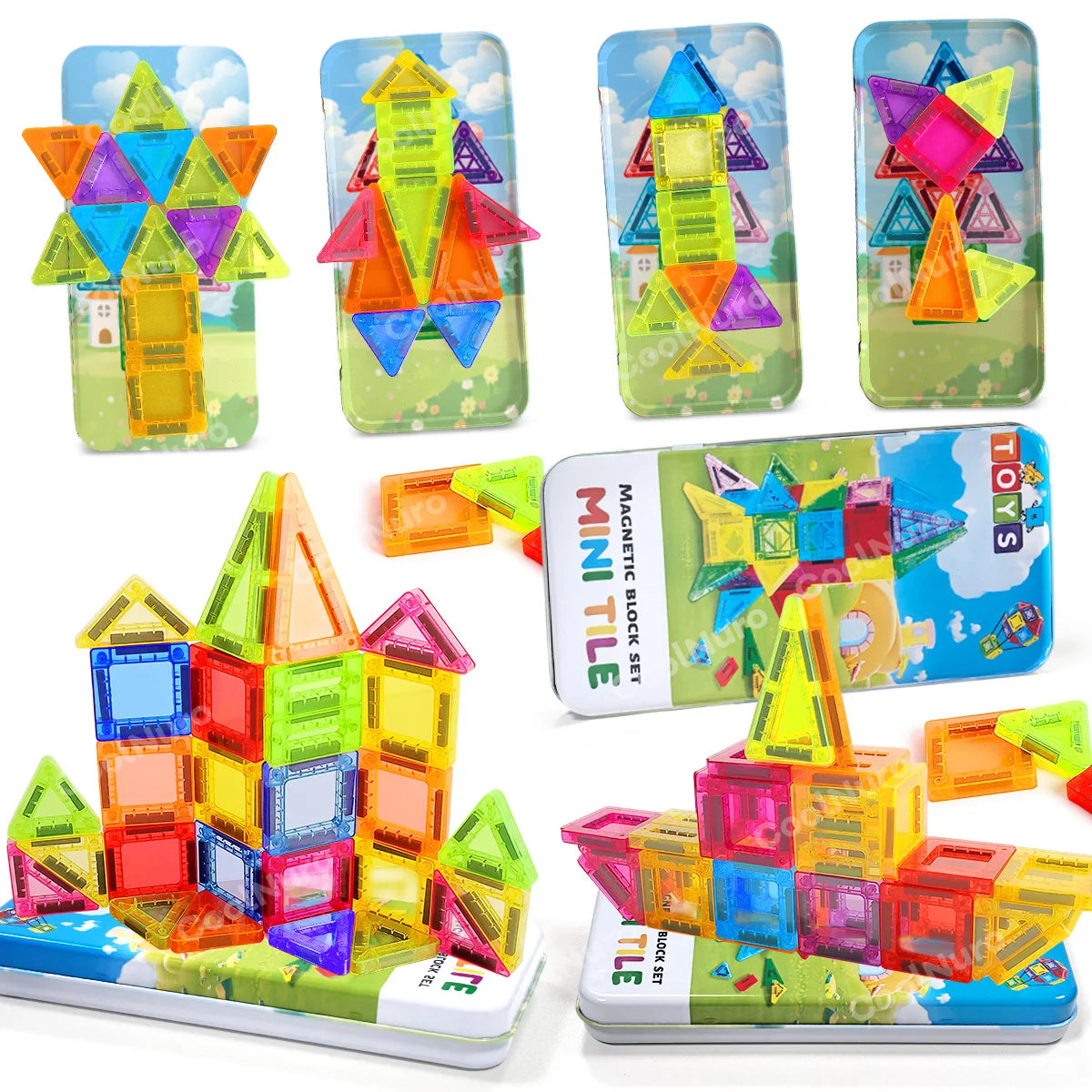 Colorful Magnetic Building Blocks Set with Storage Box