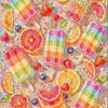 Diamond painting kit featuring colorful cupcakes, watermelon slices, and strawberries for home decor