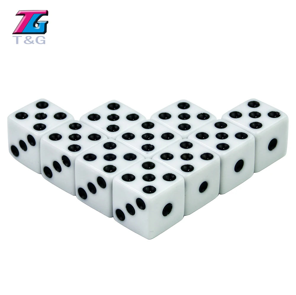 12mm Acrylic Dice Set – Standard White Numbered Dice