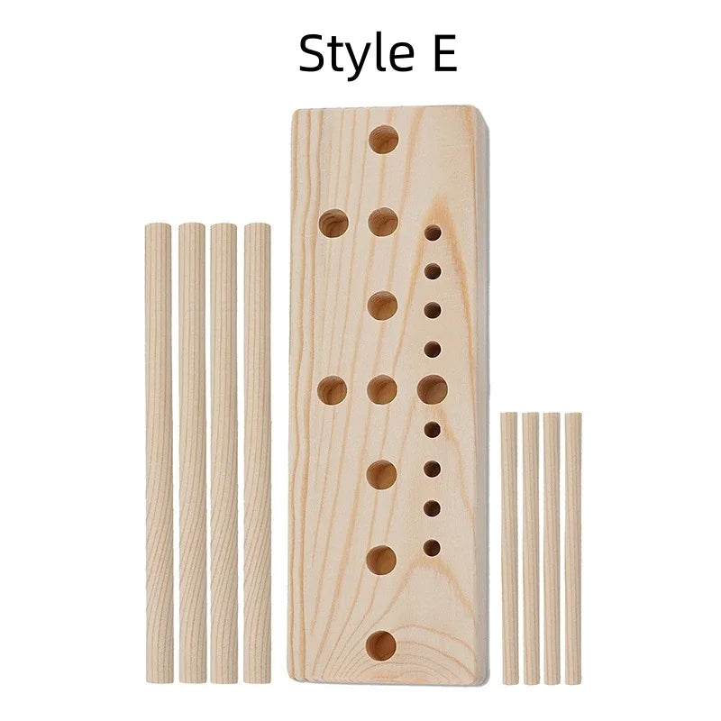 Wooden ribbon bow maker with multiple slots for making bows and crafts