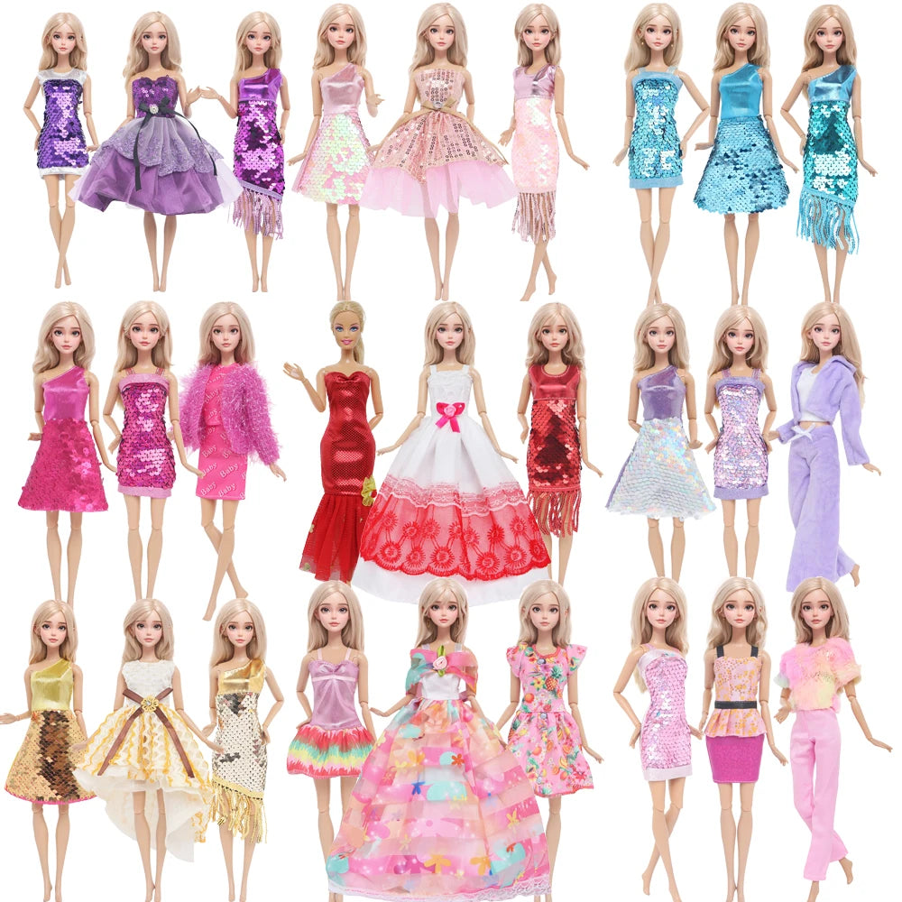 Sequin Doll Fashion Dress Set for 12-Inch Dolls