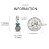 A set of fruit charm beads made of 925 sterling silver with zircon stones, featuring a pineapple and a coin design.