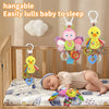 Soft Hanging Baby Rattle with Sensory Cartoon Plush Toy for Stroller and Crib