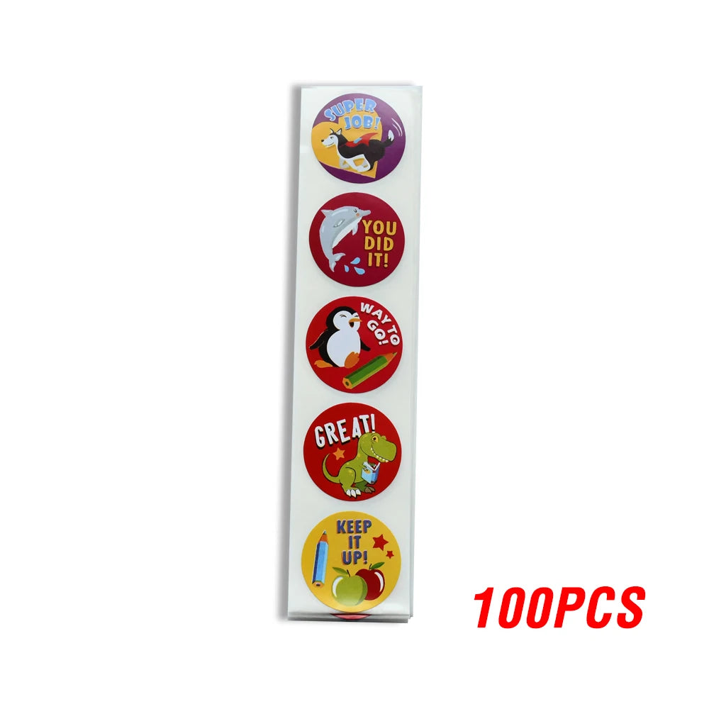 Spanish Motivational Reward Stickers for Kids – Cute Animal Encouragement Sticker Roll
