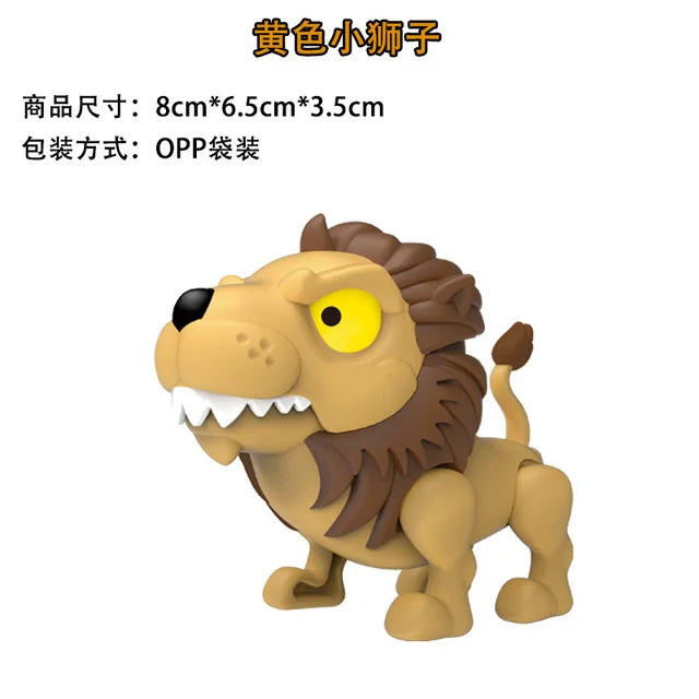 A yellow dinosaur figurine with spiky brown hair and an open mouth, designed as a fidget toy.