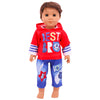 Bear Print Casual Outfit for 43 cm Baby Dolls