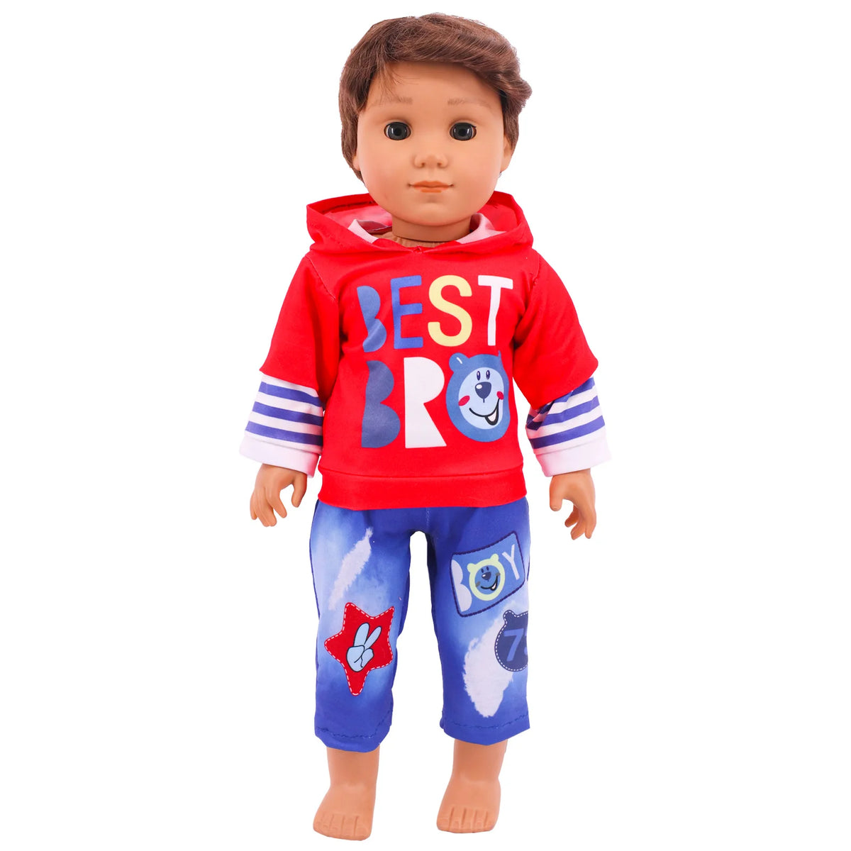 Bear Print Casual Outfit for 43 cm Baby Dolls