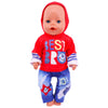 Bear Print Casual Outfit for 43 cm Baby Dolls