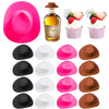 Mini Plastic Cowboy Hats for Party Favors and Cake Toppers