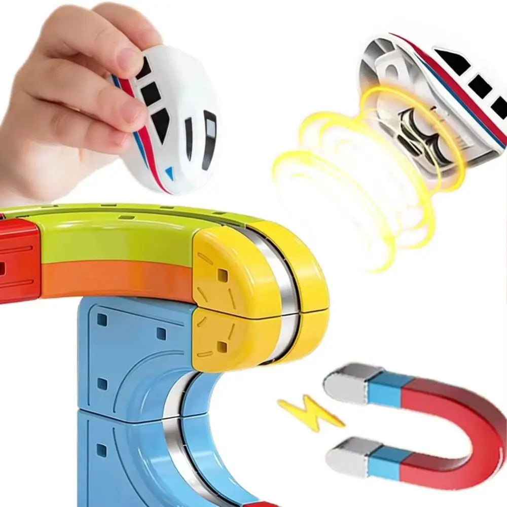 Magnetic Train Track Playset with Smooth Gliding Action