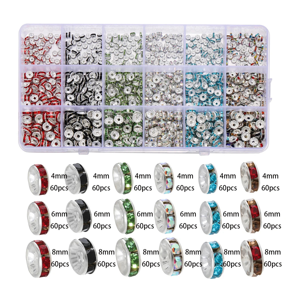 Crystal Rondelle Beads for Jewelry Making – 6mm & 8mm Spacer Beads