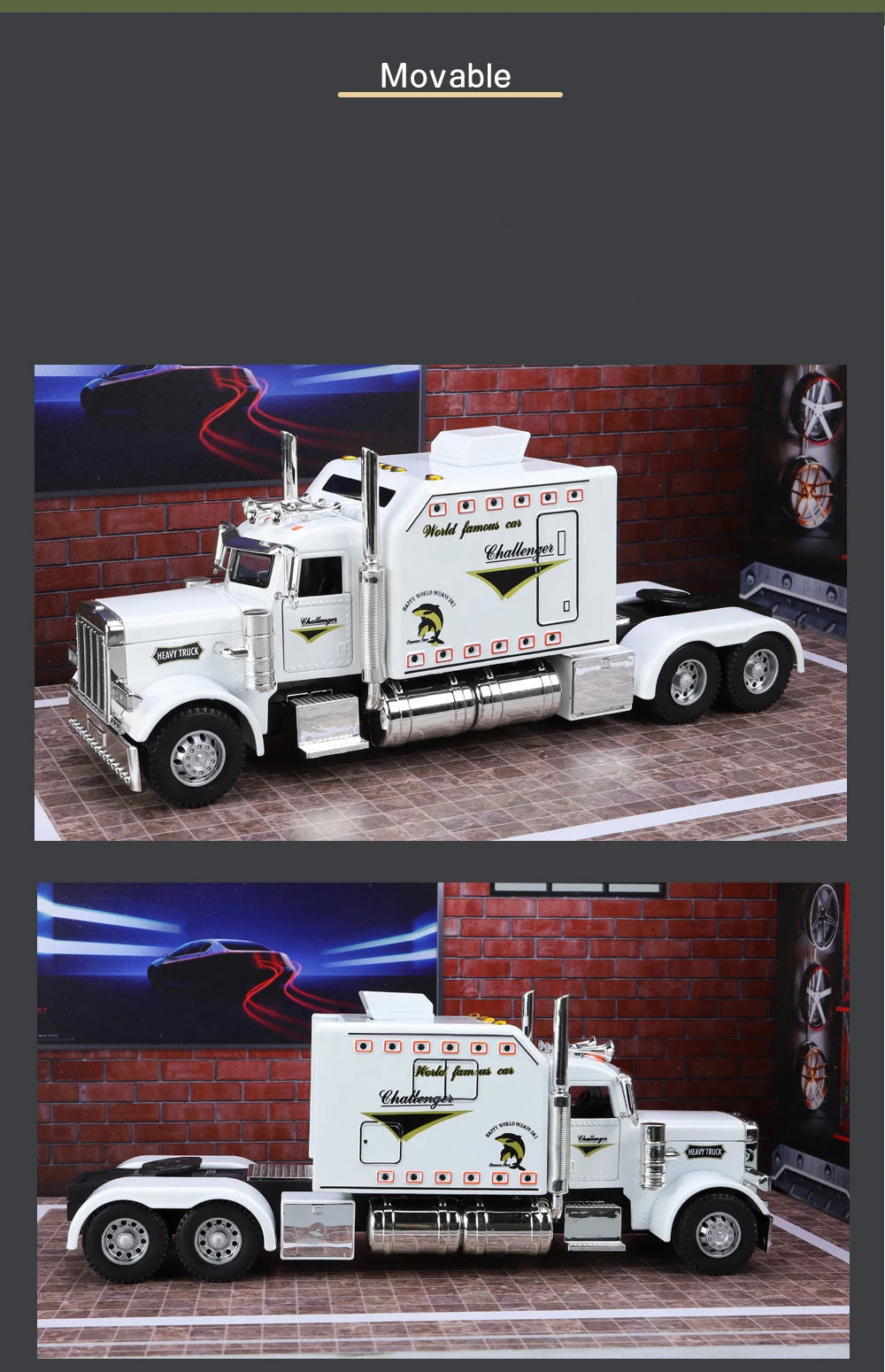 Realistic Die-Cast Peterbilt 389 Truck with Sound & Light