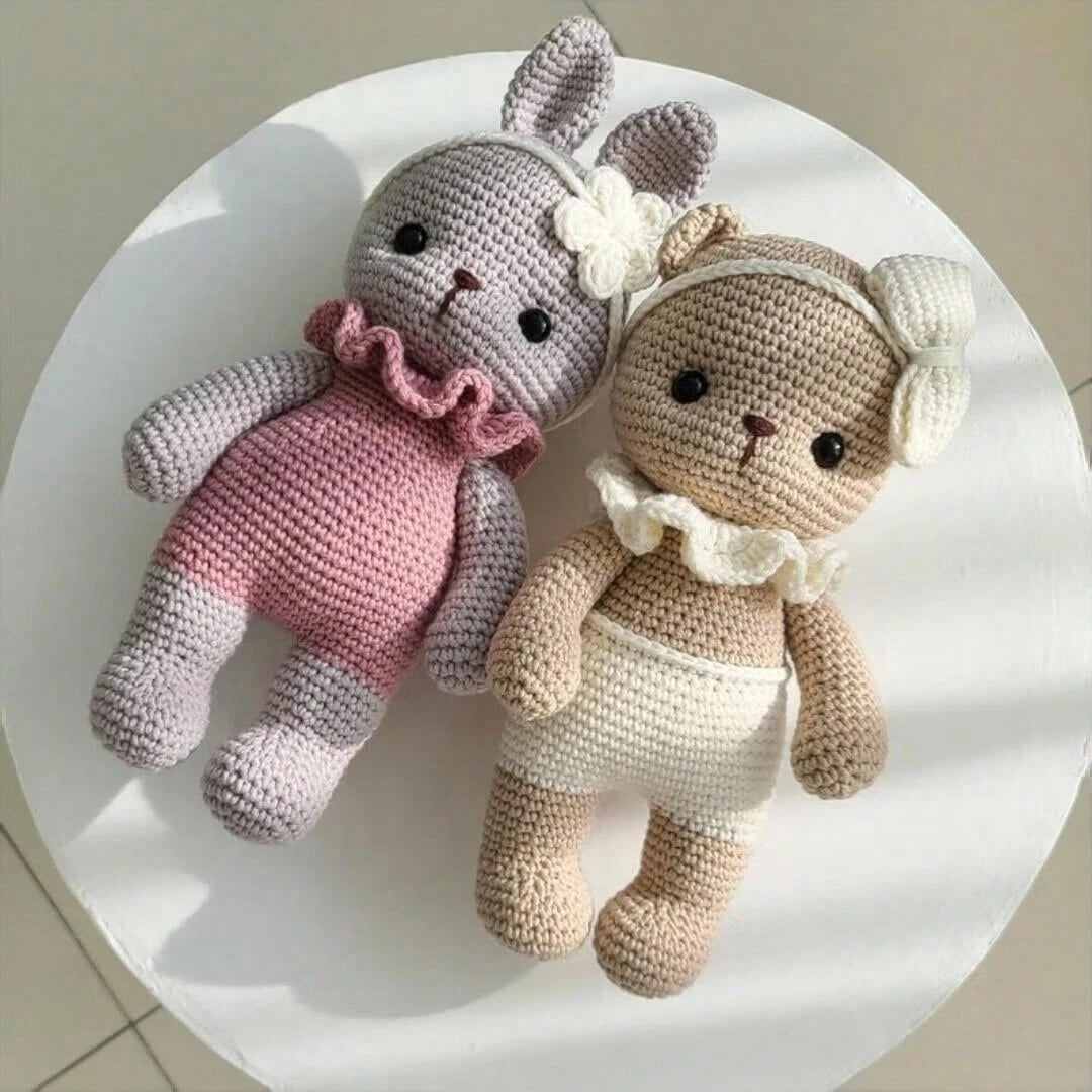 Beginner Crochet Kit – Cute Animal Plush Craft Set with Step-by-Step Guide