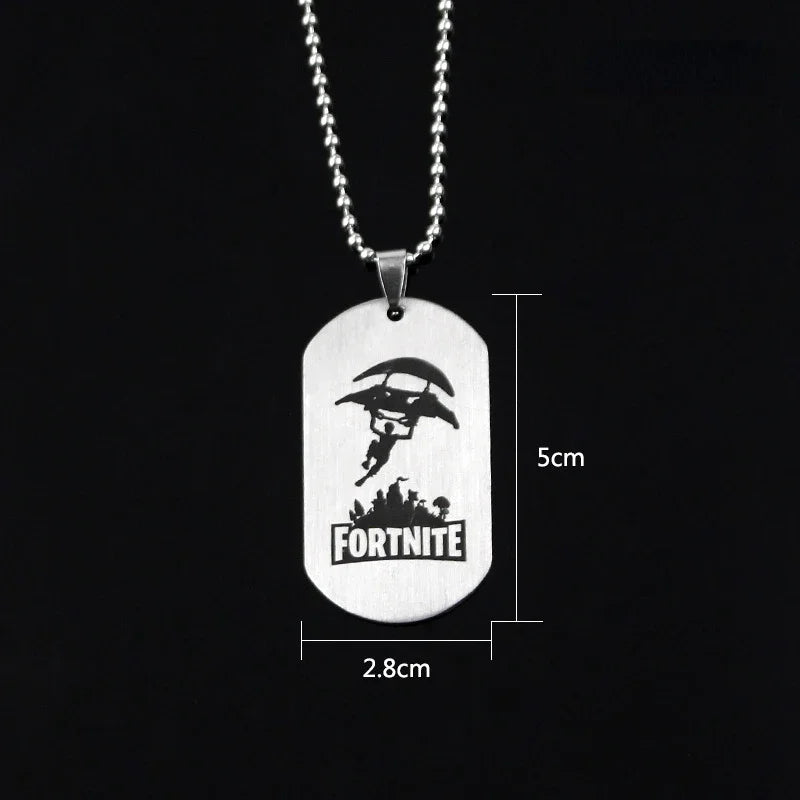 Fortnite Emblem Stainless Steel Charm Pendant Necklace