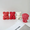 3D Rose Love Bear Silicone Mold for Candles, Soap, and Resin Crafts