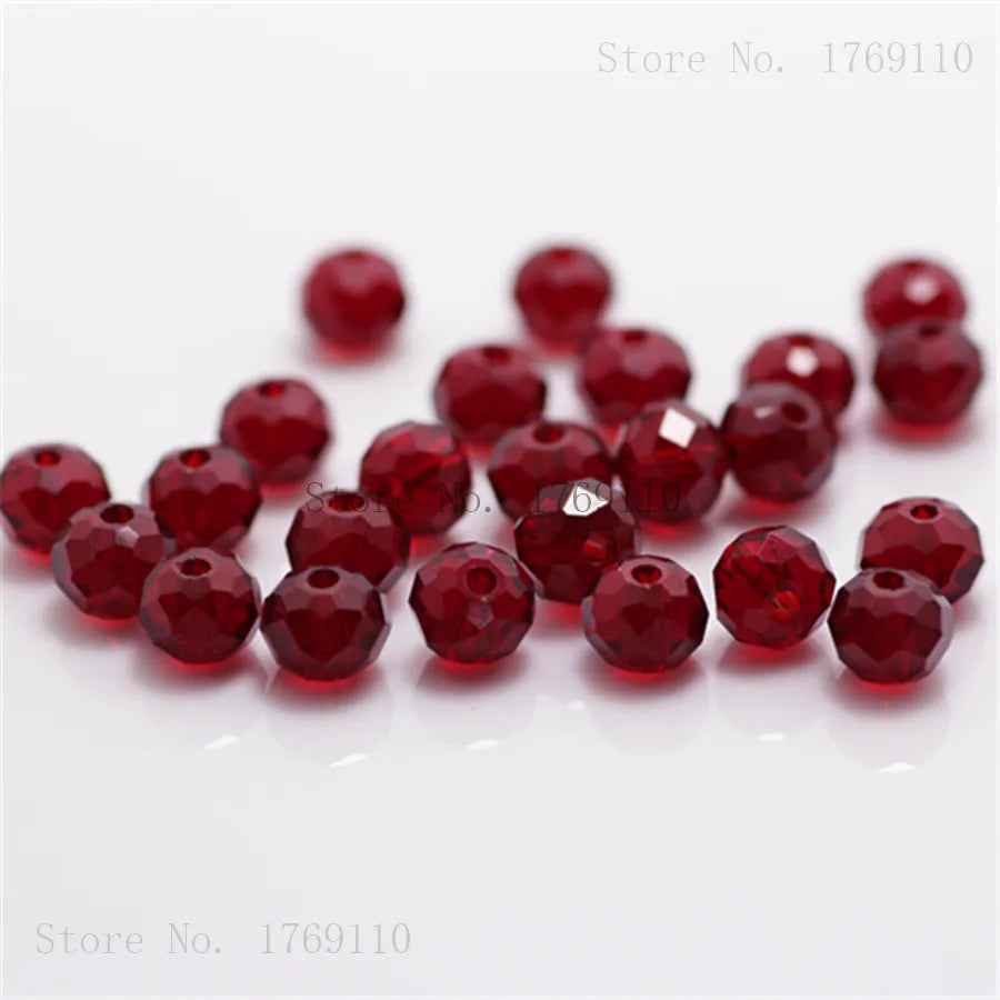Faceted Crystal Glass Rondelle Beads for Jewelry Making