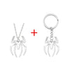 Silver spider hollow pendant animal keychain charm with a circular ring.