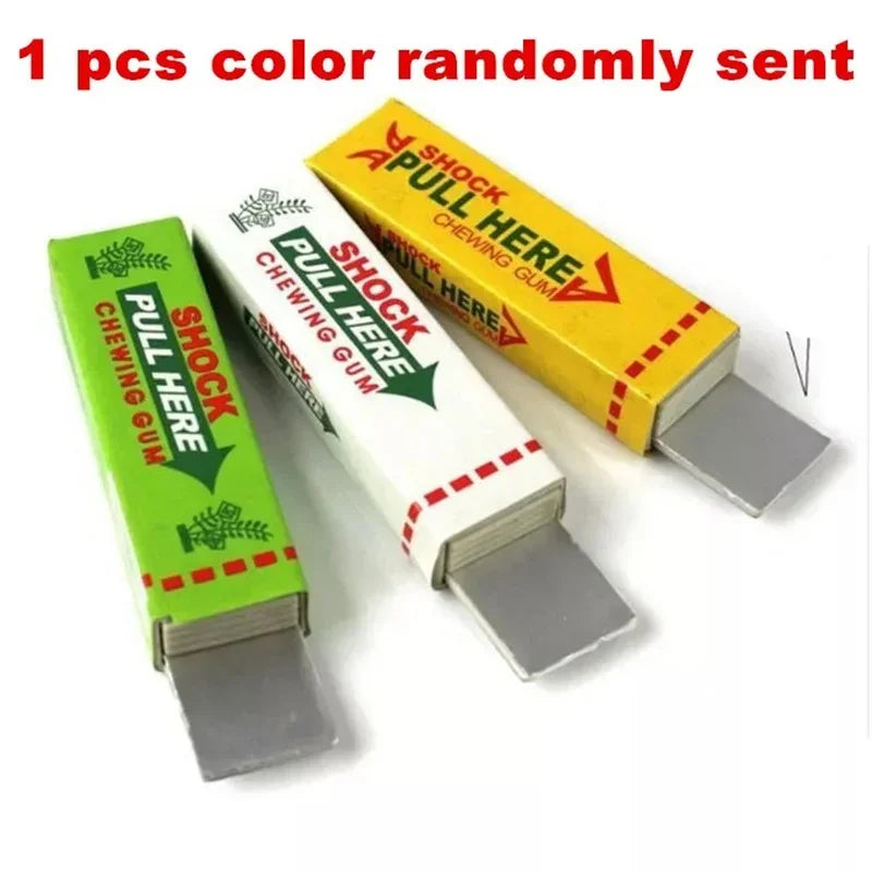 One piece of yellow and white electric shock gum prank toy sent randomly.