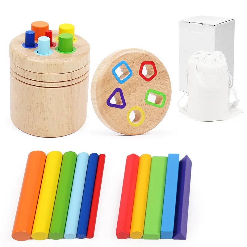 Wooden Montessori Color Sorting Toy for Toddlers