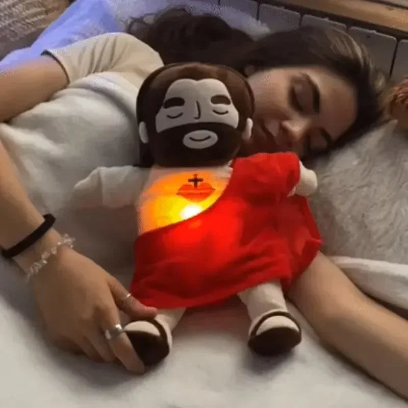 Breathing Jesus Plush Toy with Calming Sacred Heart Design