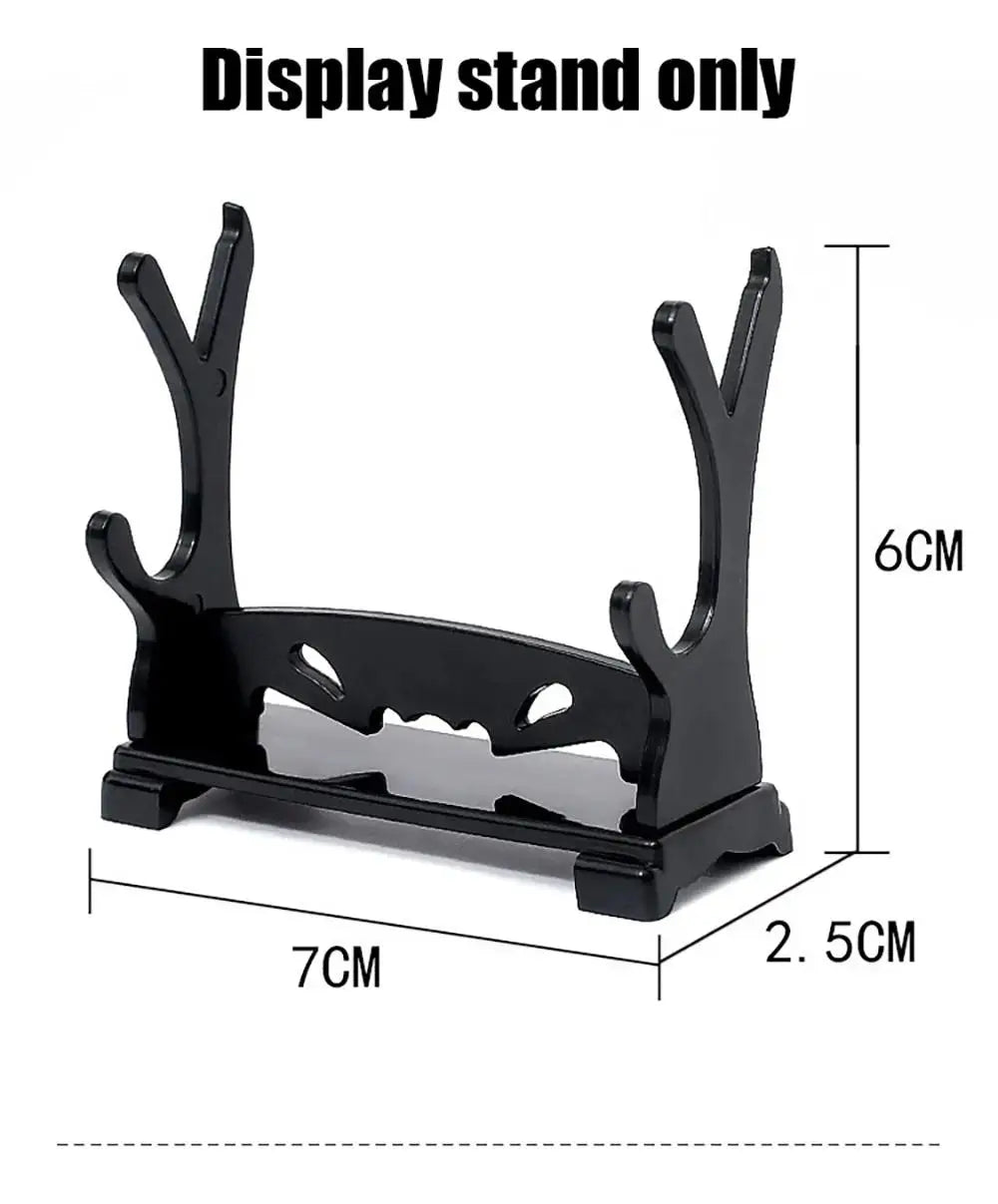 Black display stand for a sword collectible replica model