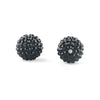 A pair of black rhinestone resin bayberry ball beads for jewelry making