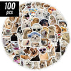 A collection of 100 funny dog stickers featuring various breeds and expressions.