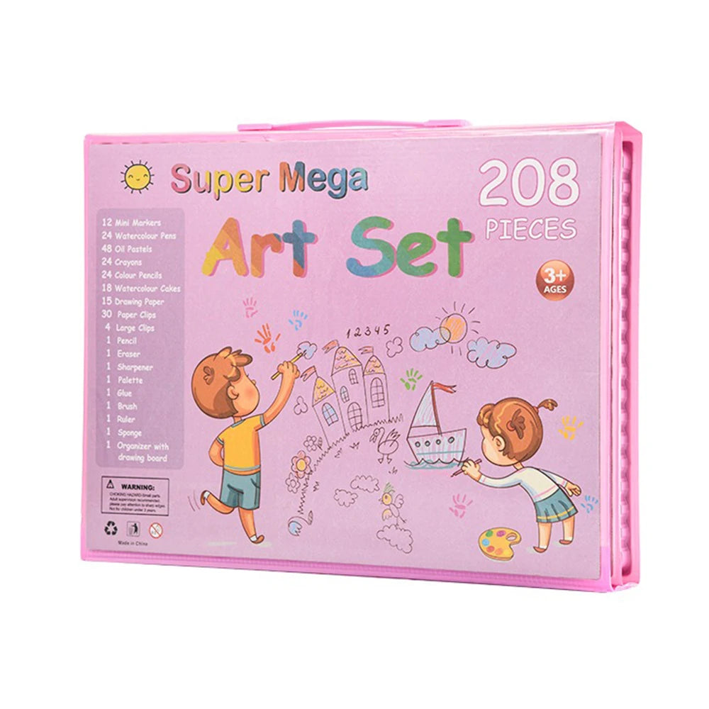208-Piece Watercolor Painting Set with Drawing Supplies